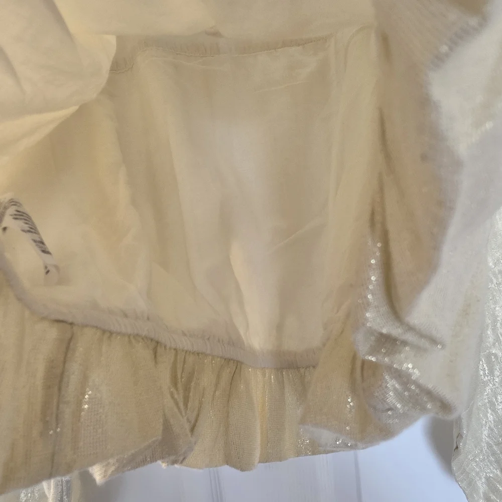 Crewcuts Girls Metallic Gold Square Neck Blouse L (10-12) NWOT
